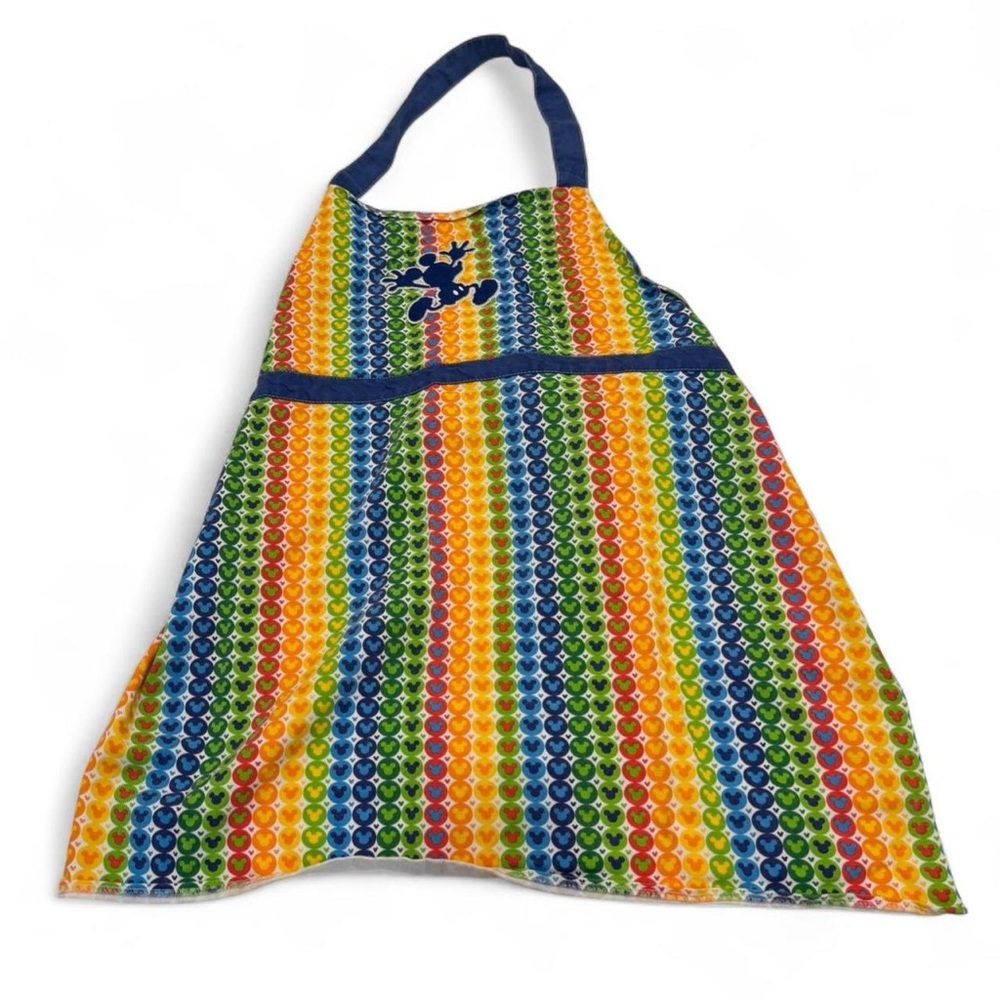 Disney Parks Mickey Mouse Rainbow Stripe Apron Gourmet Color Fusion Pride Adult
